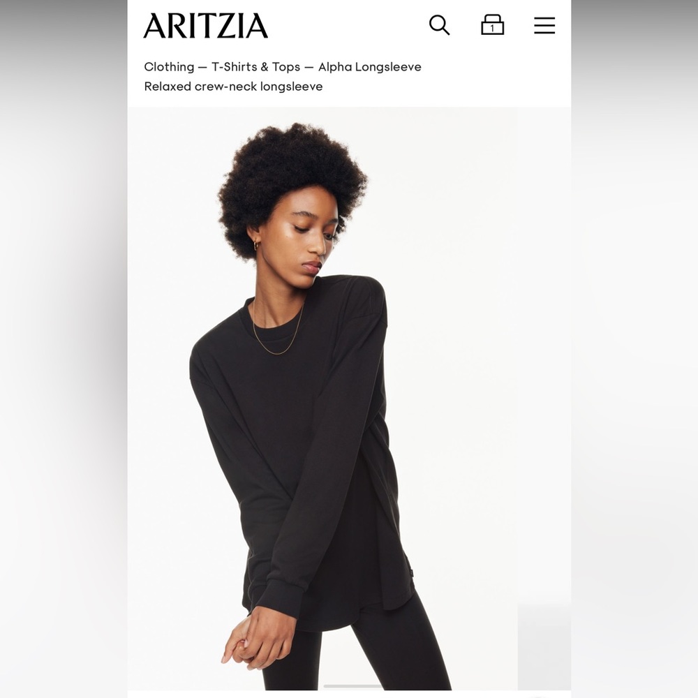 TNA Black Relaxed Crew-Neck Longsleeve Tee
